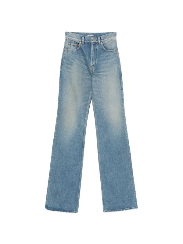 Saint Laurent Jeans Met Logopatroon | Blauw | FARFETCH NL