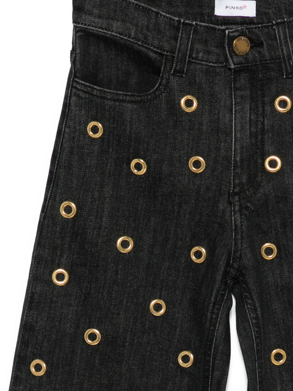 Pinko Kids Jeans met ringlets Zwart
