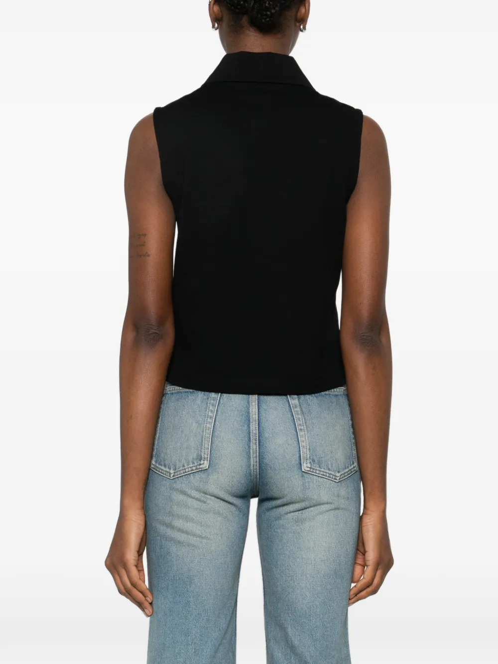 Saint Laurent Polotop met logopatroon Zwart