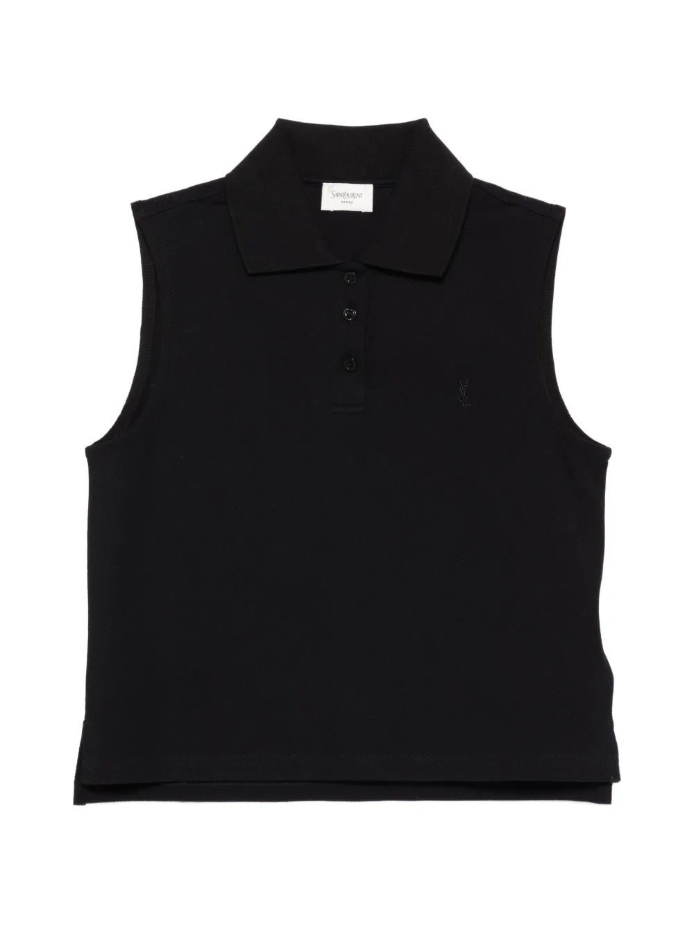 Saint Laurent logo-motif polo top - Schwarz