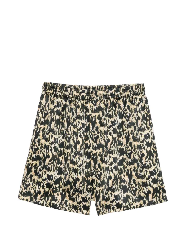 Petar Petrov Rattleheart Animal-print Shorts in Black
