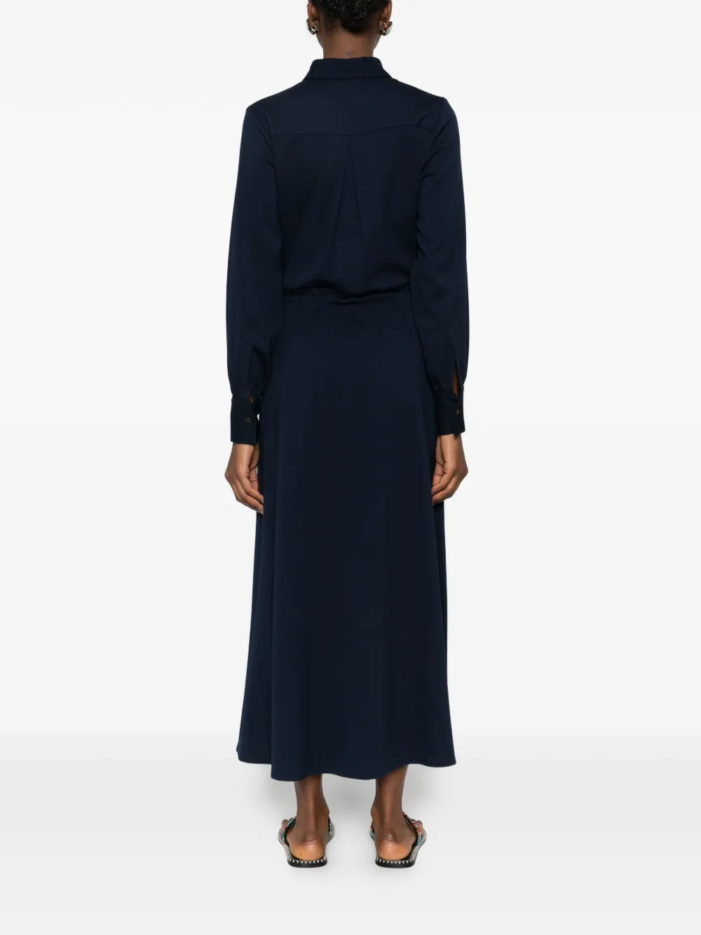 Kiton Polo-collar Maxi Dress in Blue, view 4