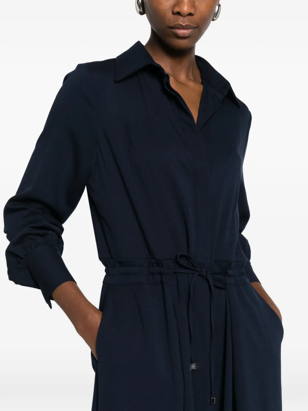 Kiton Polo-collar Maxi Dress in Blue, view 5