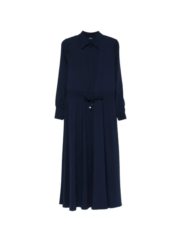 Kiton Polo-collar Maxi Dress in Blue