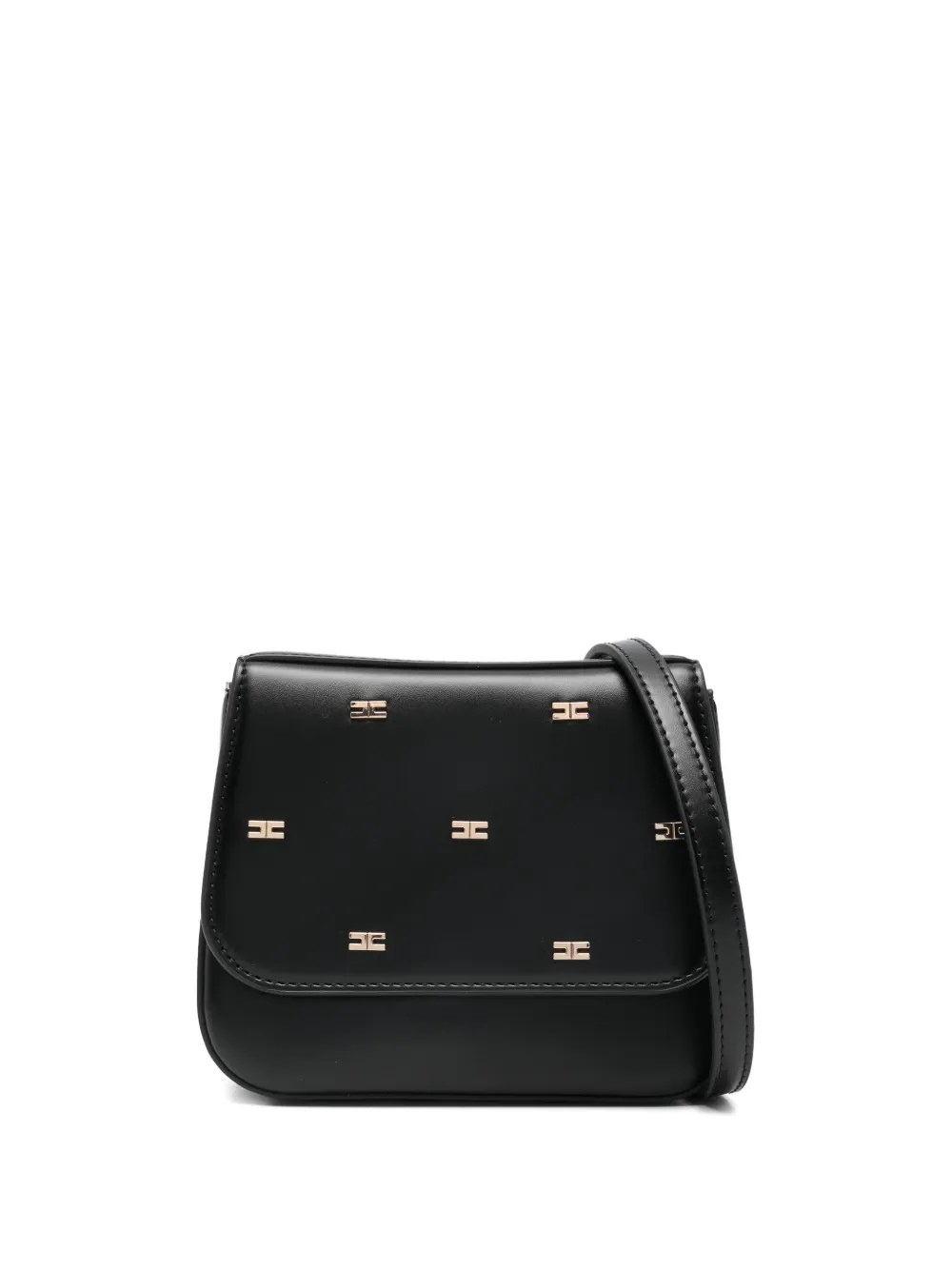 Elisabetta Franchi La Mia Bambina logo-embellished flap mini crossbody bag - Nero