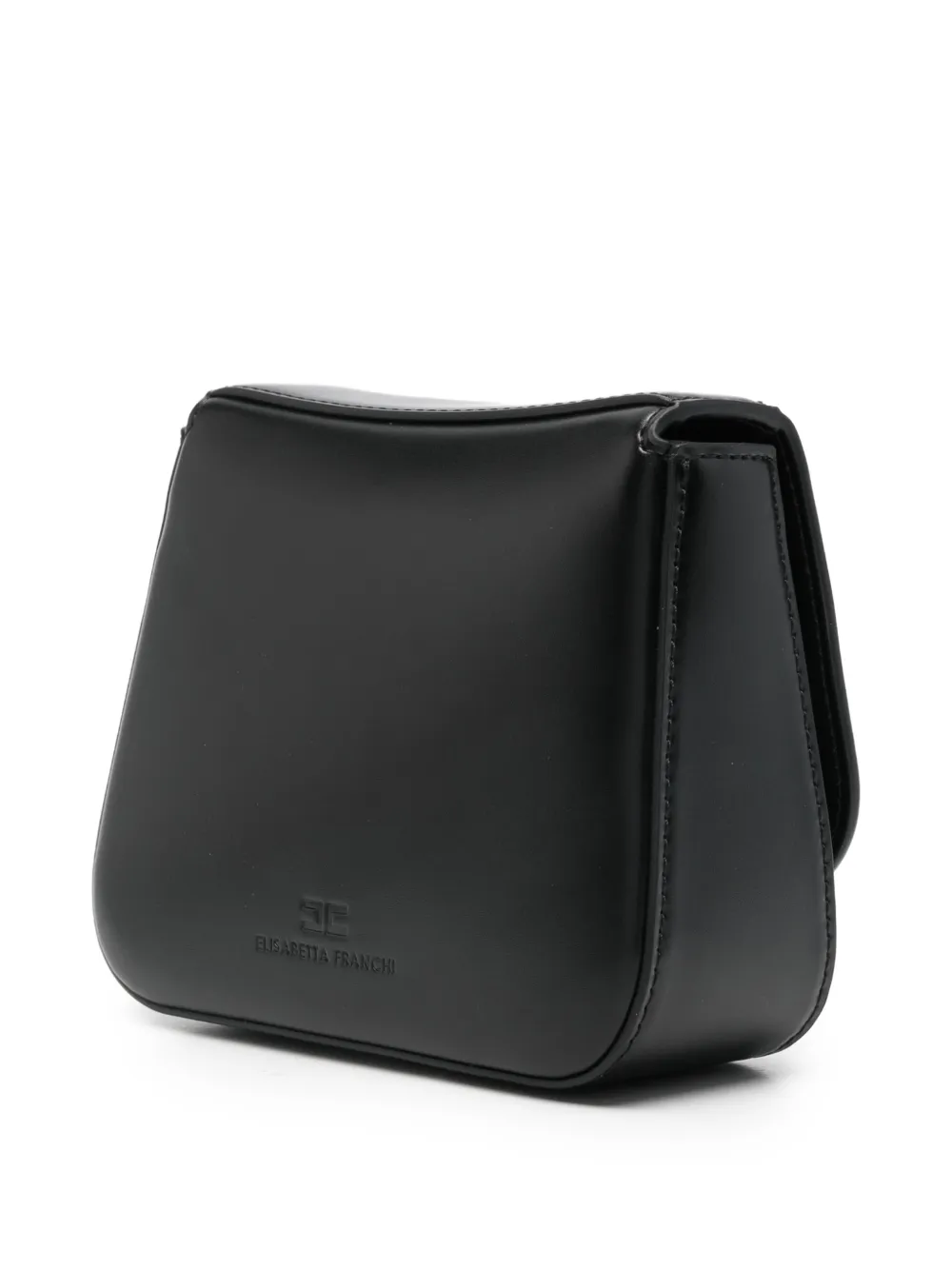 Elisabetta Franchi La Mia Bambina Kleine crossbodytas met omslag en logo Zwart