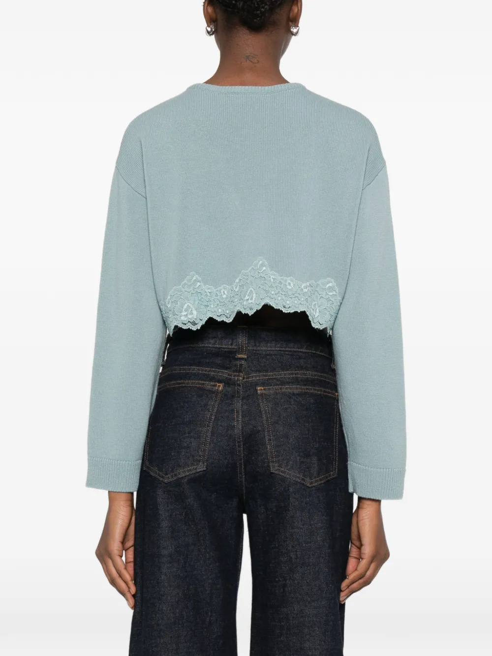 lace-trim cropped cardigan