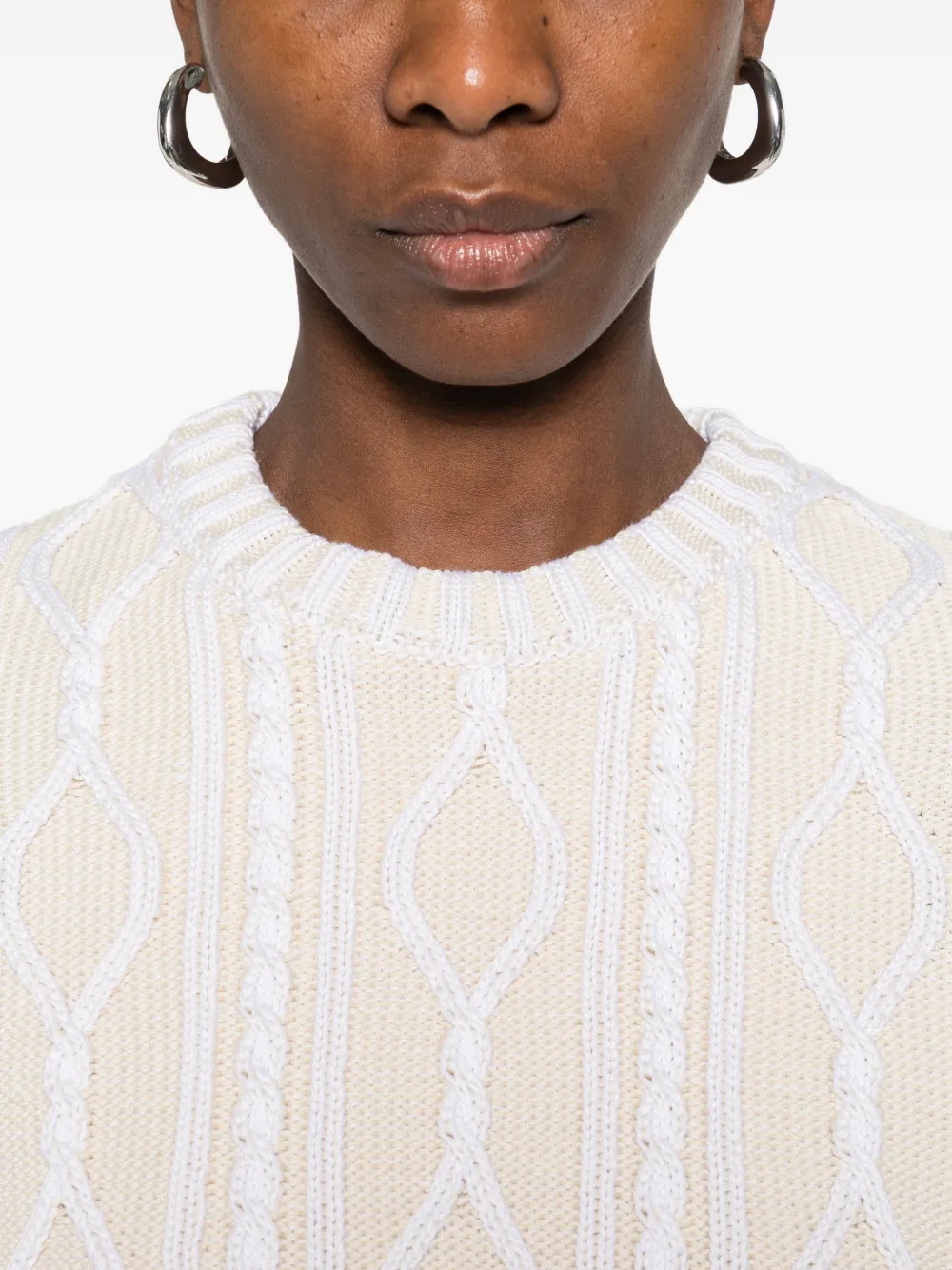 Jacquemus Amelo kabelgebreide trui Beige