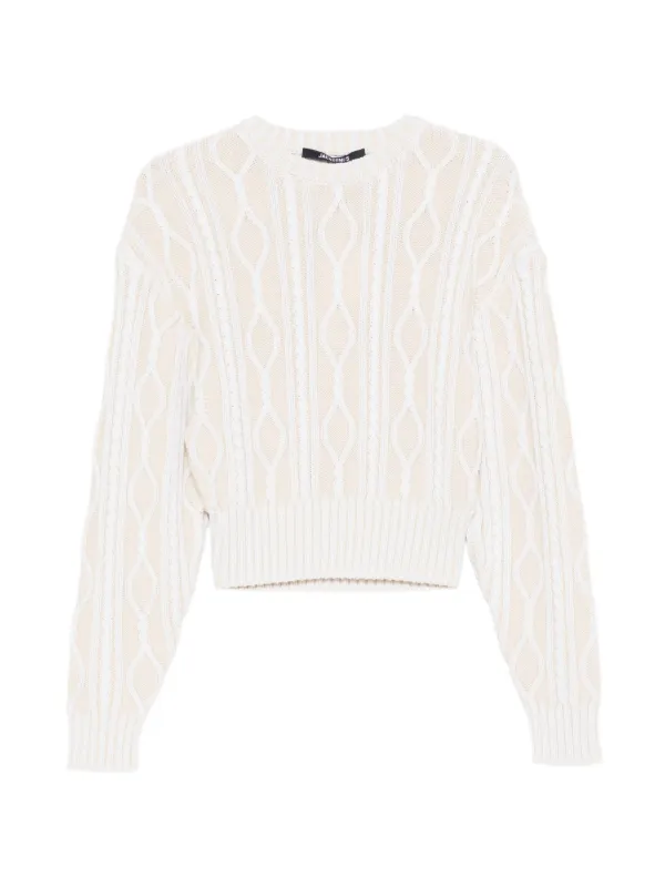 Jacquemus The Amelo Knit Sweater in Neutrals