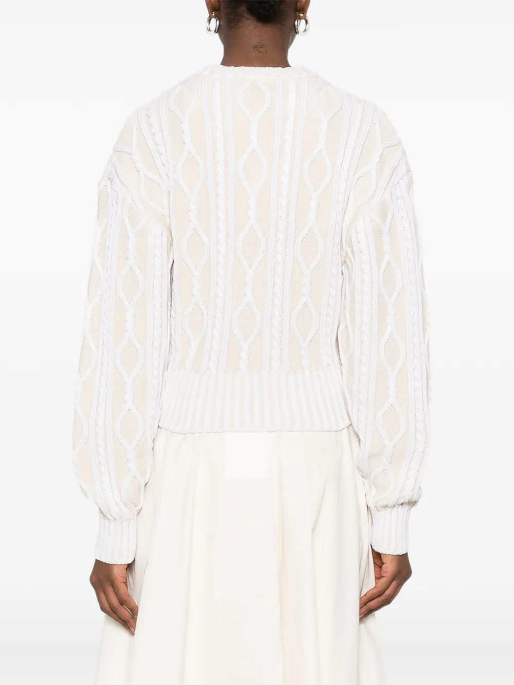 Jacquemus Amelo kabelgebreide trui Beige