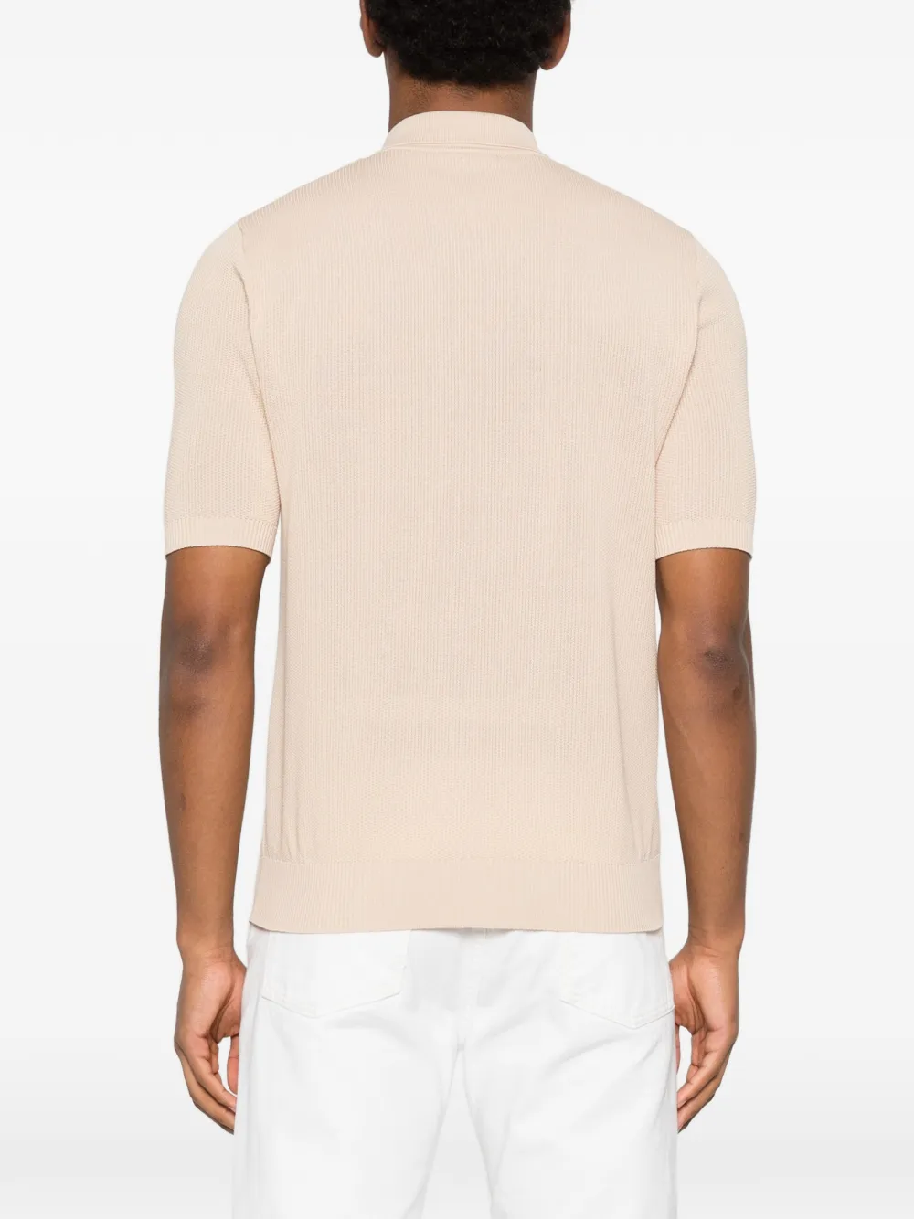Eleventy Poloshirt met halve rits Beige