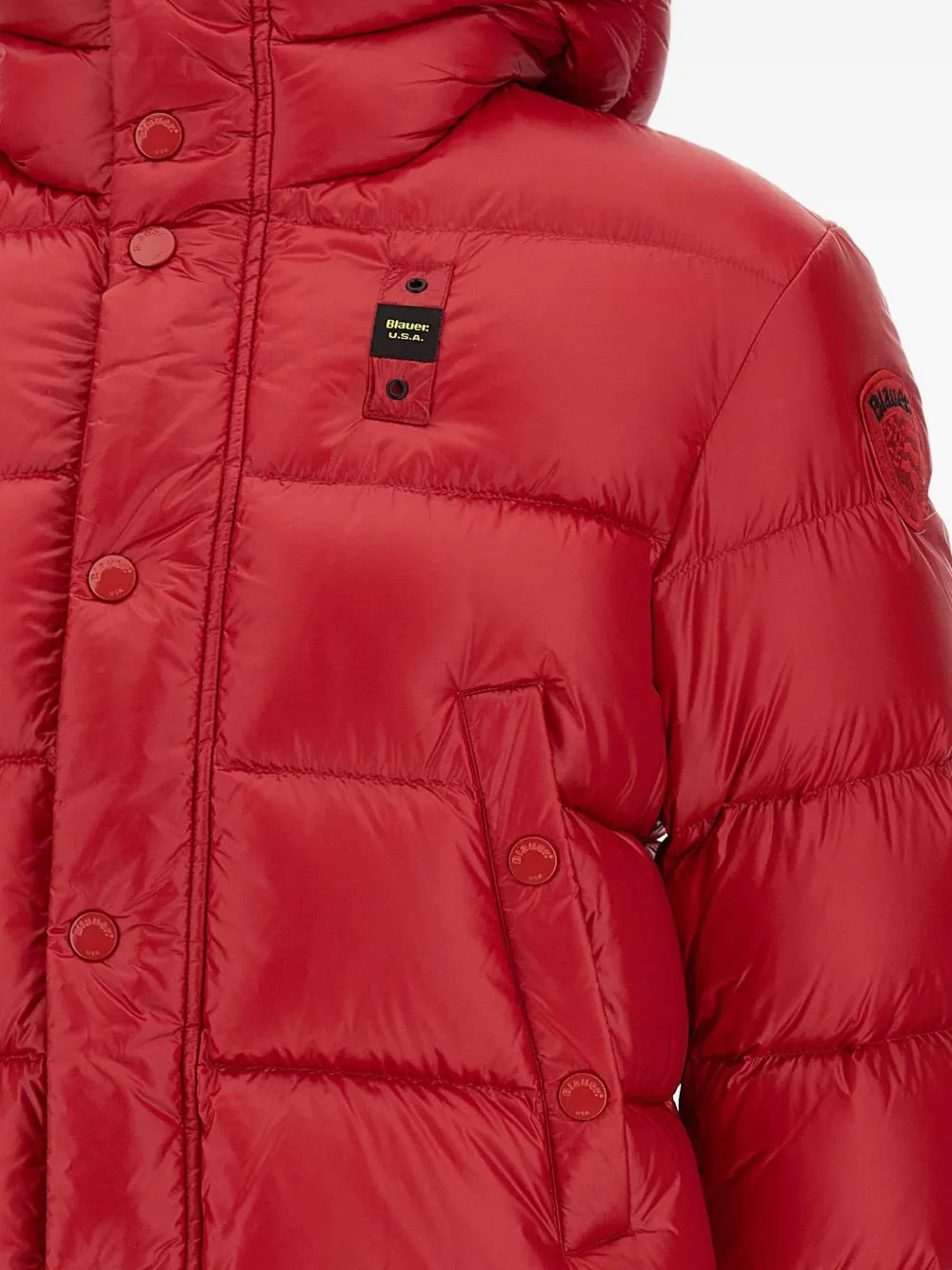  Blauer Plumífero Con Capucha - Rojo 