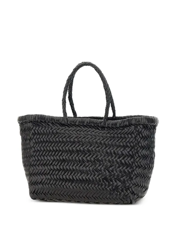 DRAGON DIFFUSION Small Triple Jump Woven Leather Tote Bag | Black