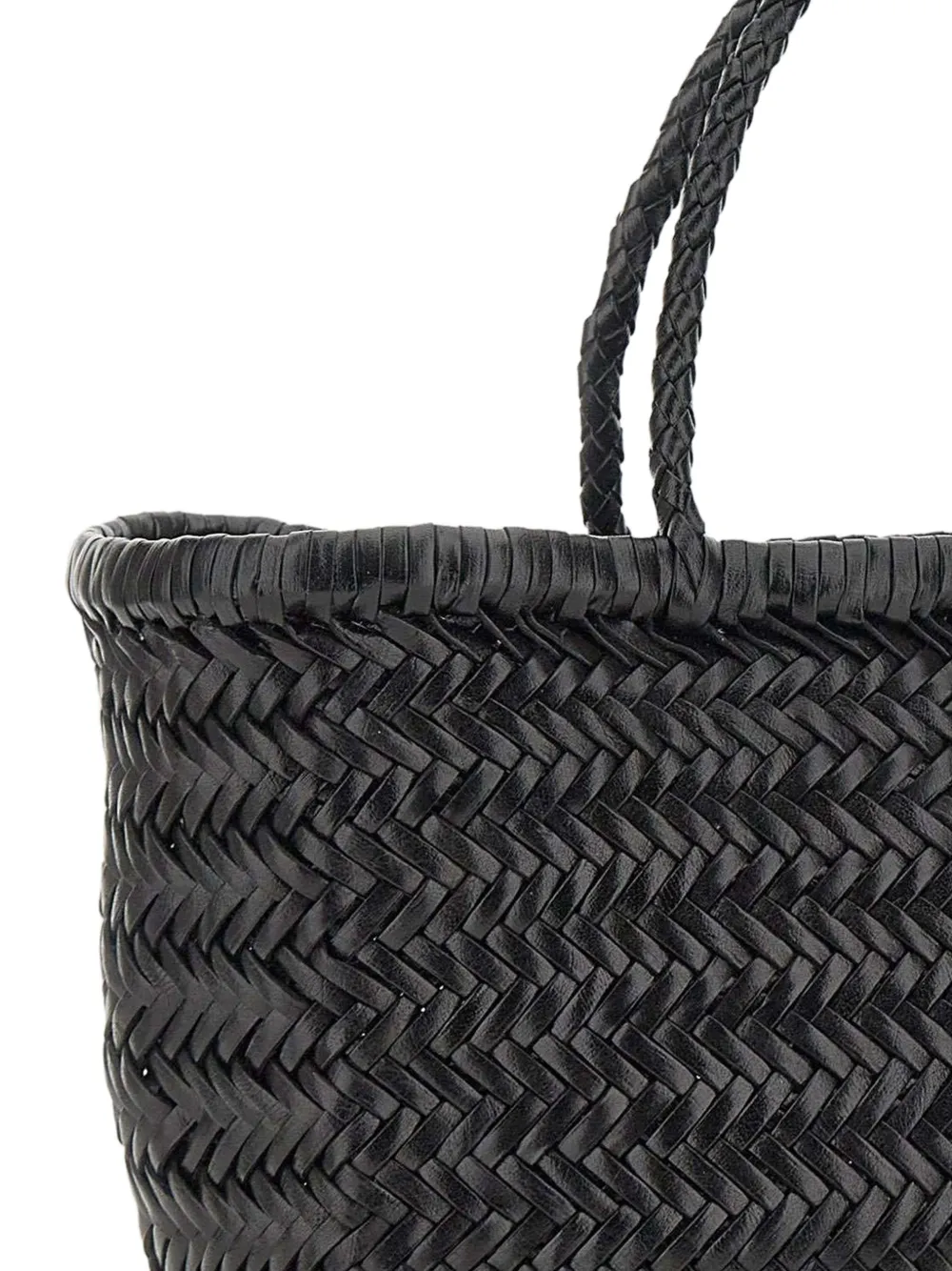 Small Triple Jump Woven Leather Tote Bag