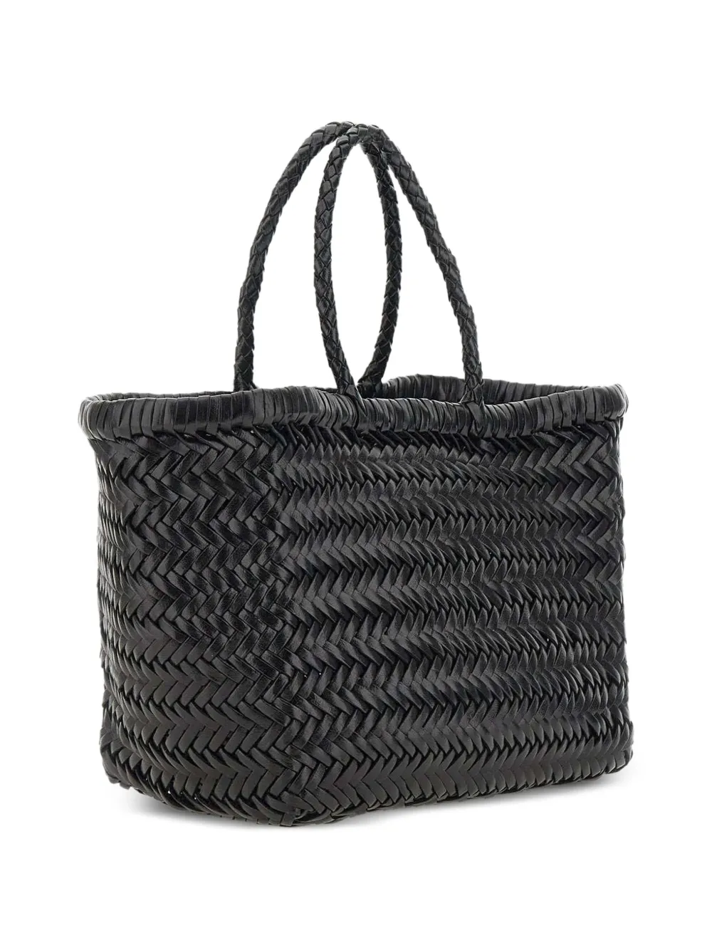 Small Triple Jump Woven Leather Tote Bag