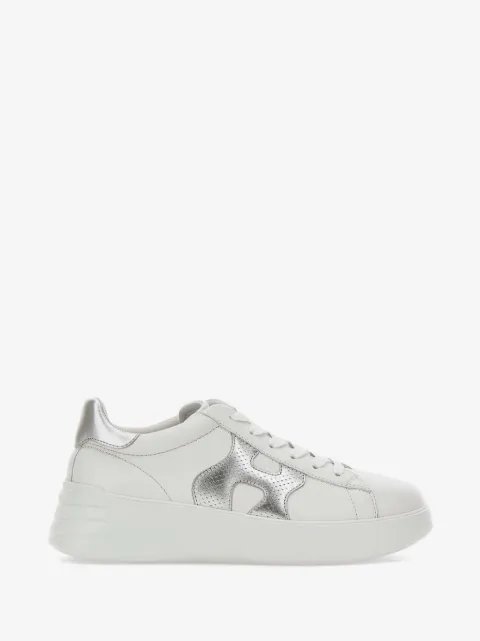 Hogan Rebel perforated silver logo trainers