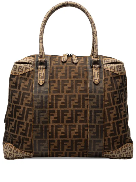 Fendi Pre-Owned 2000-2010 Large Zucca Canvas Mixed Media tote bag