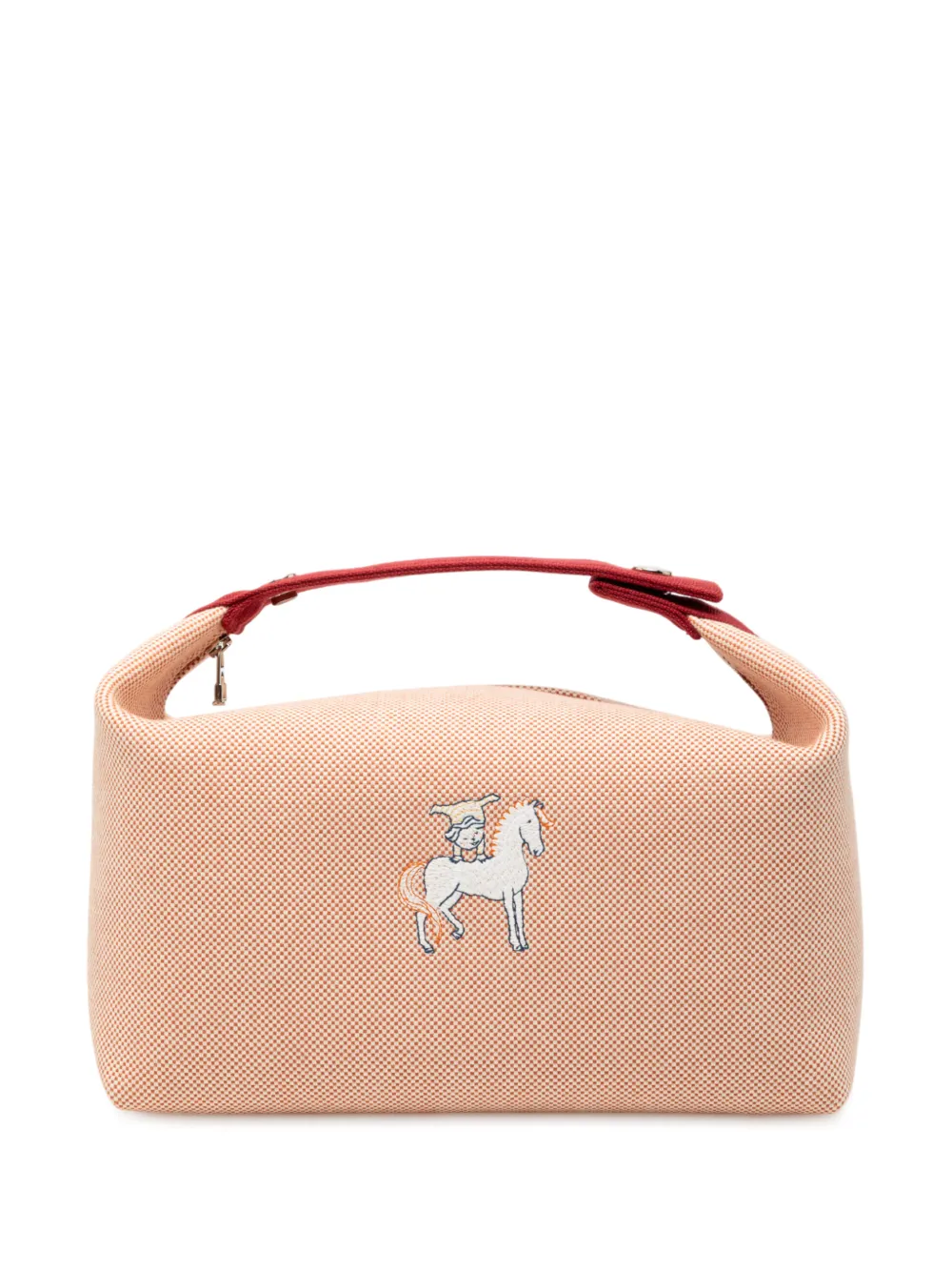 Hermès Pre-Owned 2010-2025 Large Canvas Bride A Brac Cabriole Case vanity bag - Arancione