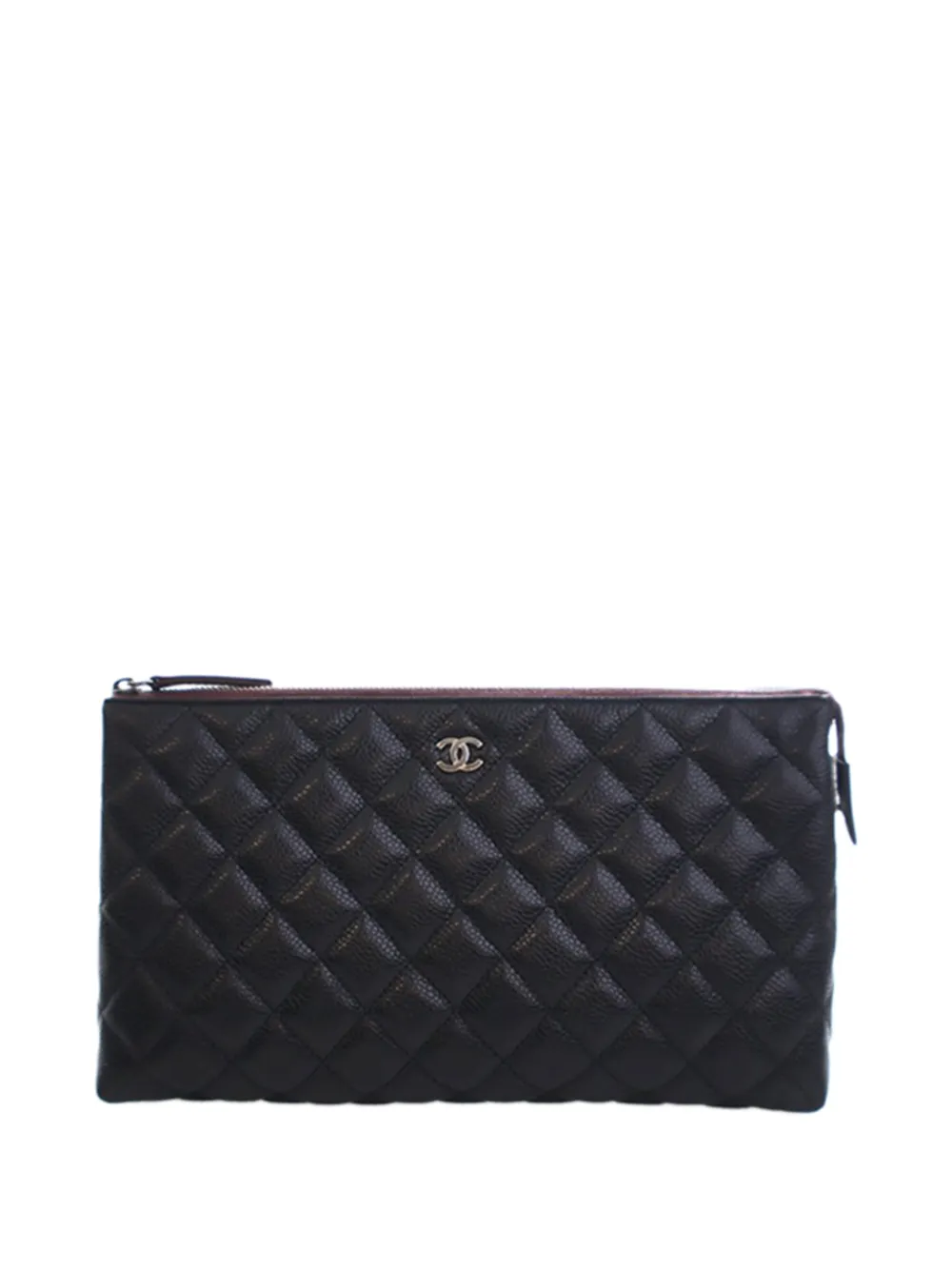 CHANEL Pre-Owned 2012 CC Quilted Caviar Toiletry pouch - Nero