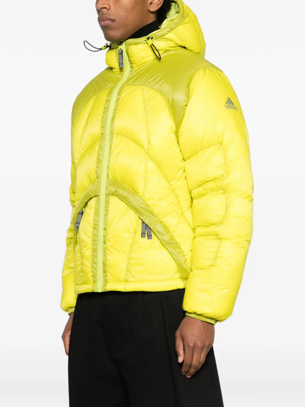 Adidas Pertex Quilted Hooded Jacket - Yellow 