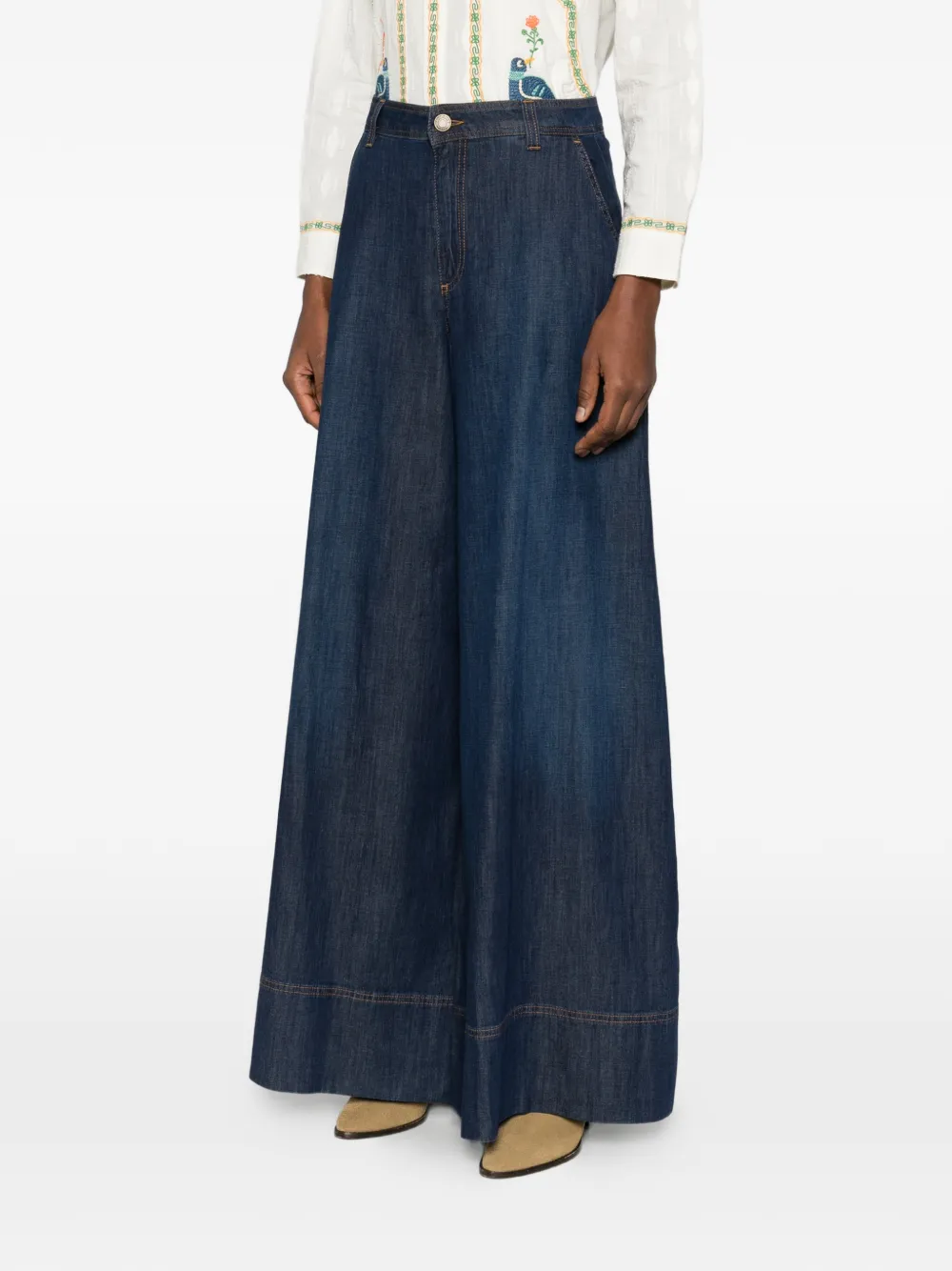  Twinset Wide-leg Cotton Jeans - Blue 
