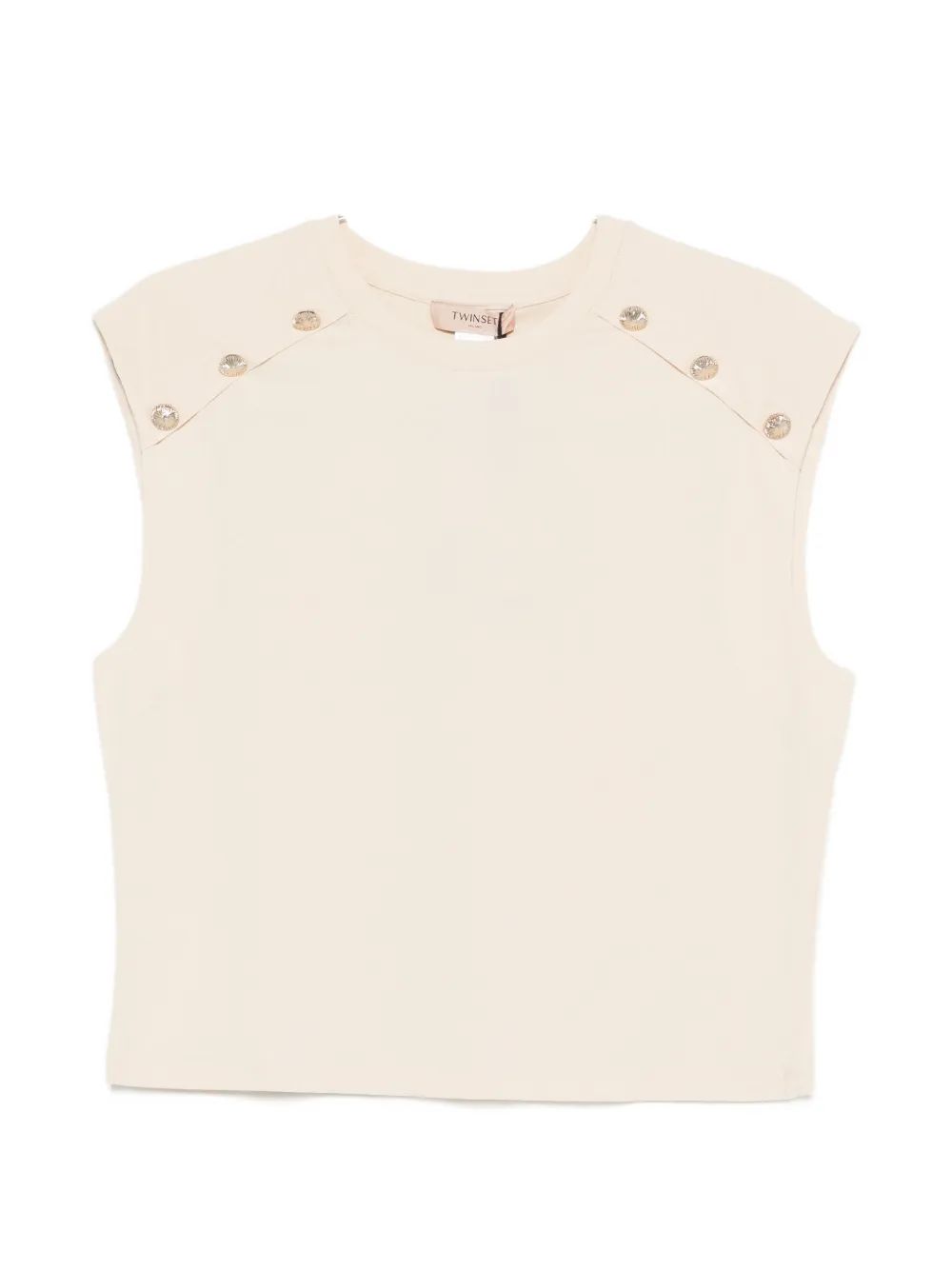 TWINSET button-embellished top - Toni neutri