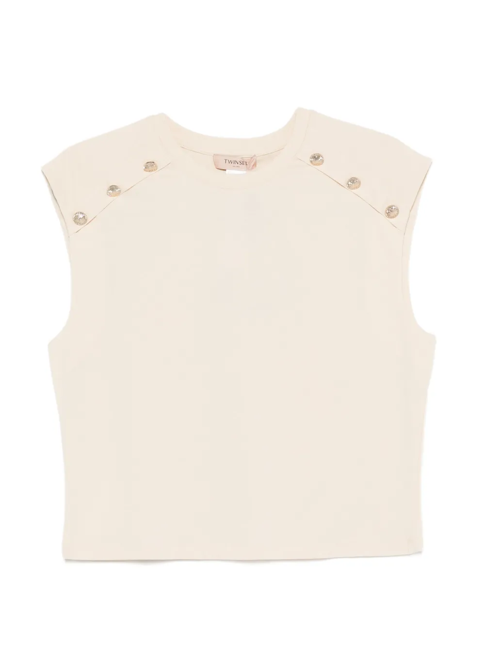 TWINSET button-embellished top - Toni neutri