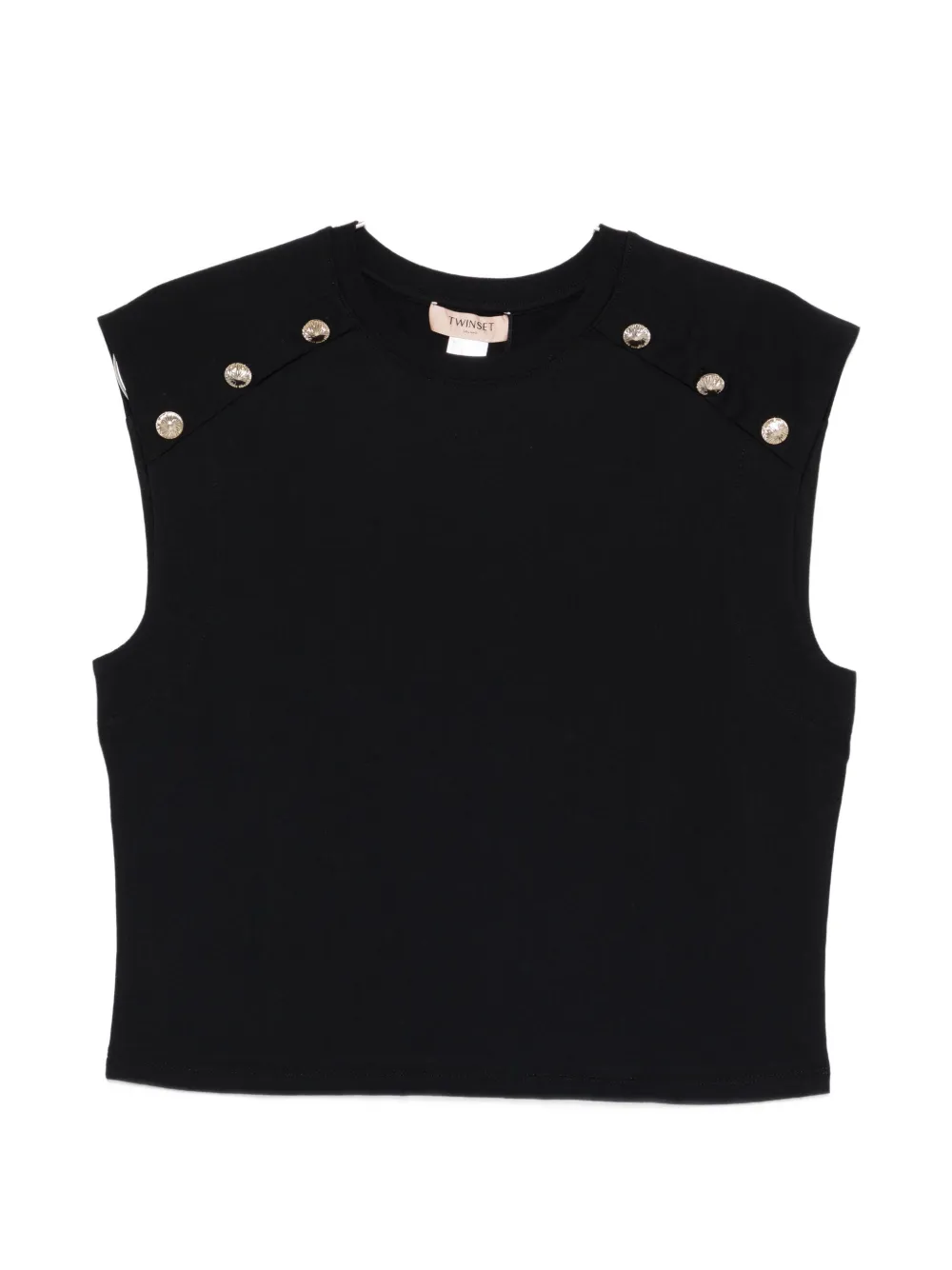 TWINSET button-embellishment top - Nero