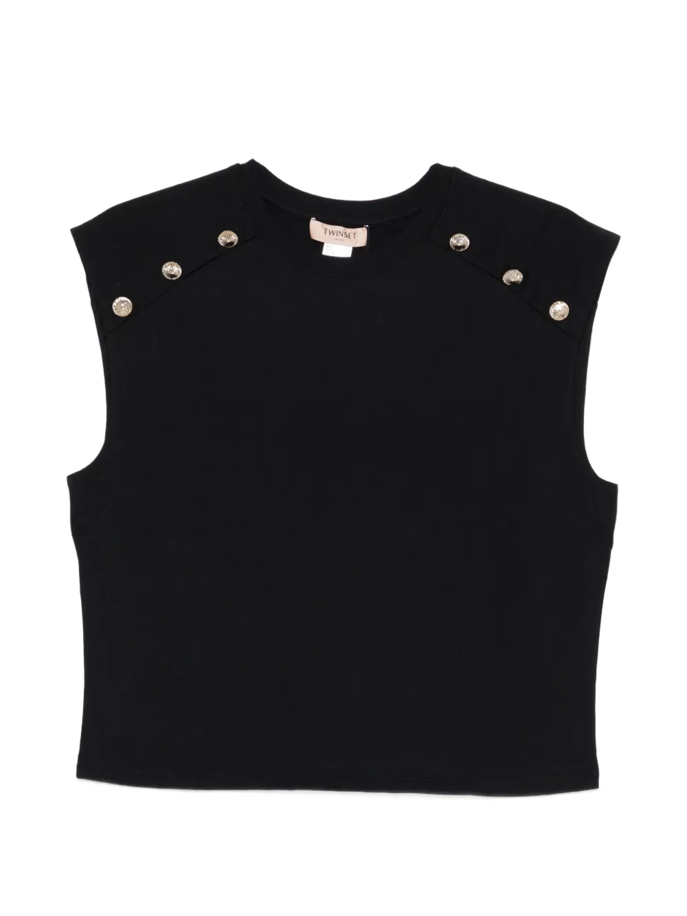 TWINSET button-embellishment top - Nero