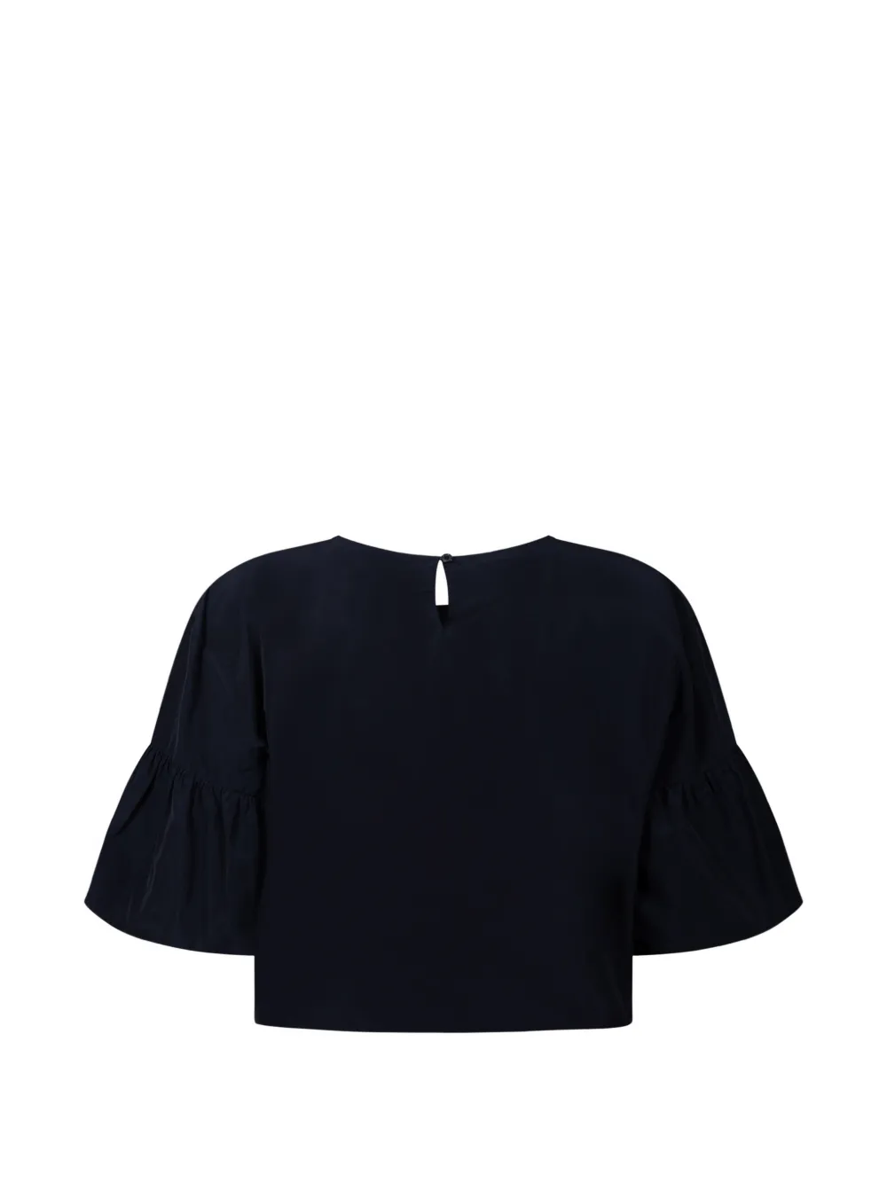  Weekend Max Mara Bell-sleeve Cropped Boxy Blouse - Blue 