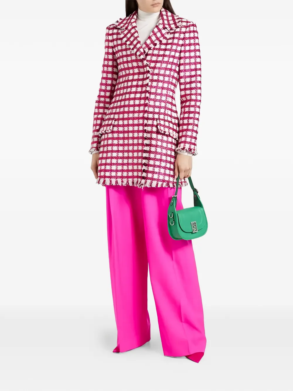 Oscar de la Renta Geruite mini-jurk Roze