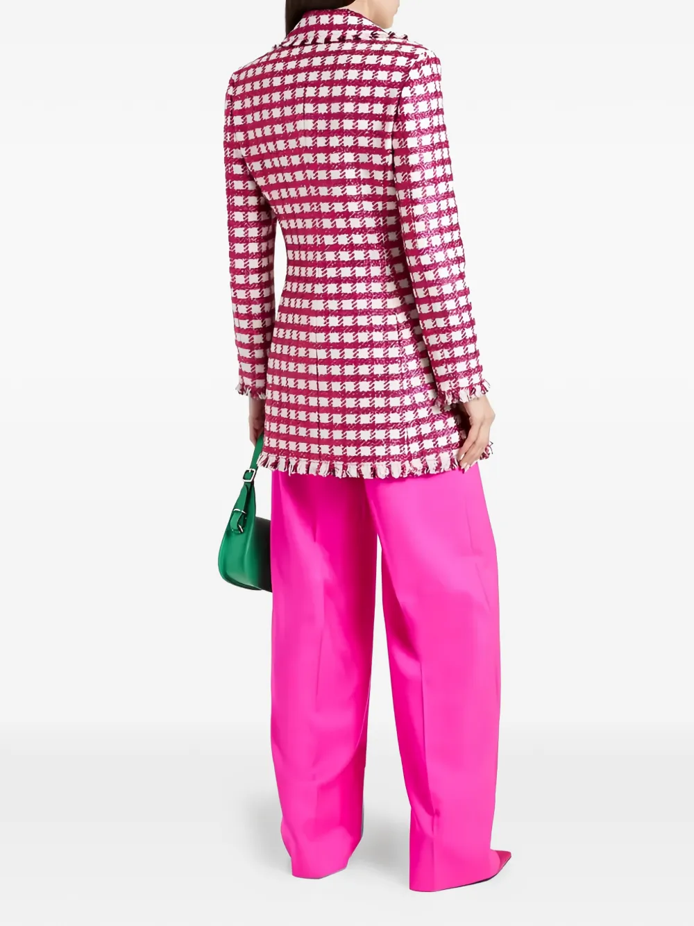 Oscar de la Renta Geruite mini-jurk Roze