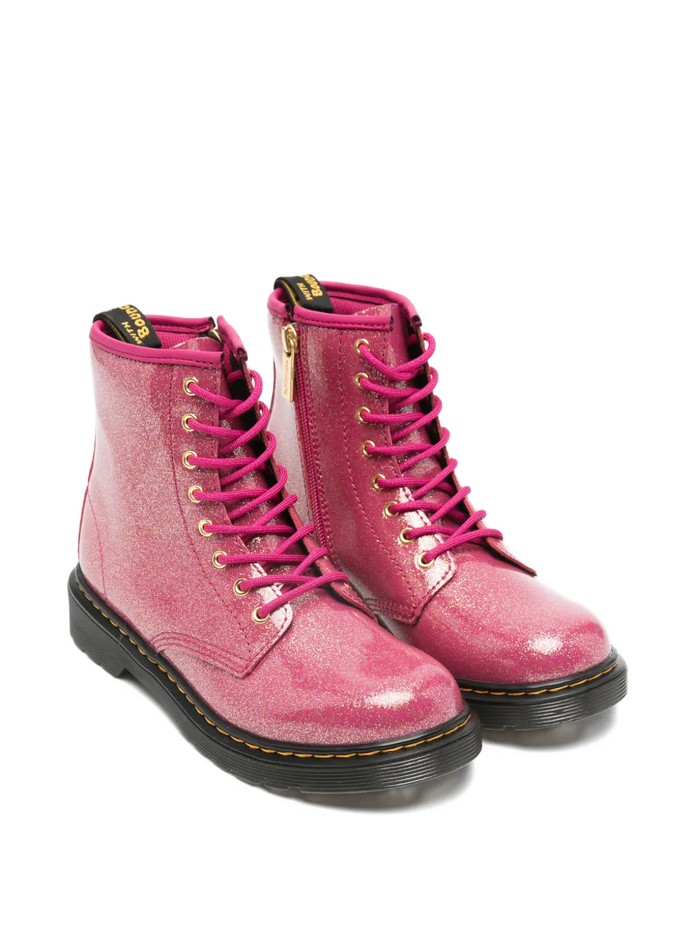 Dr. Martens Kids glitter-finish lace-up boots - Rosa