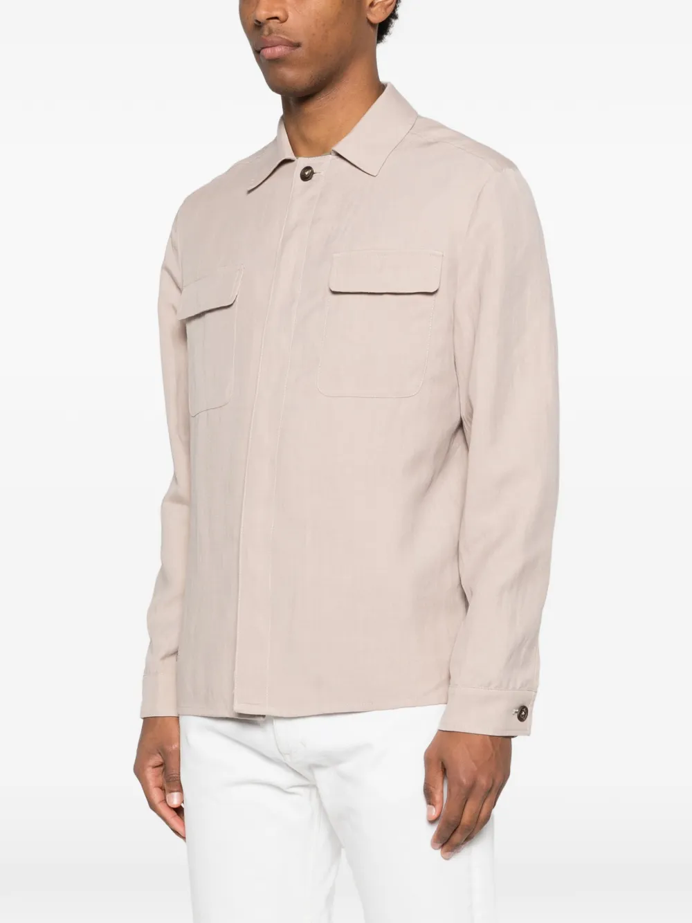 Polo-Collar Shirt Jacket