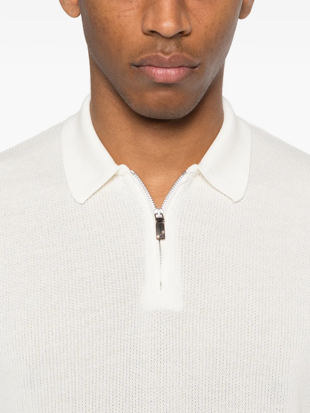 Eleventy Poloshirt met halve rits Wit