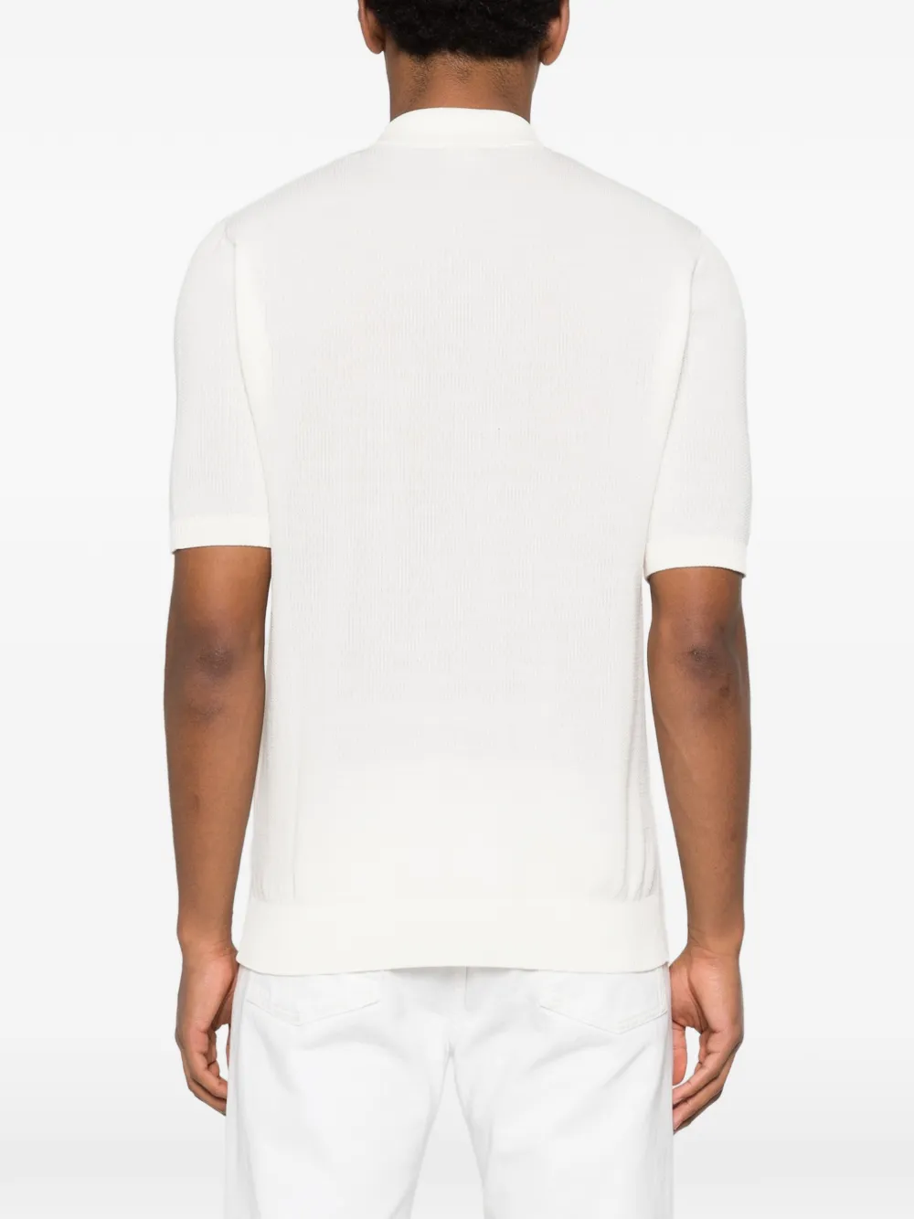 Eleventy Poloshirt met halve rits Wit