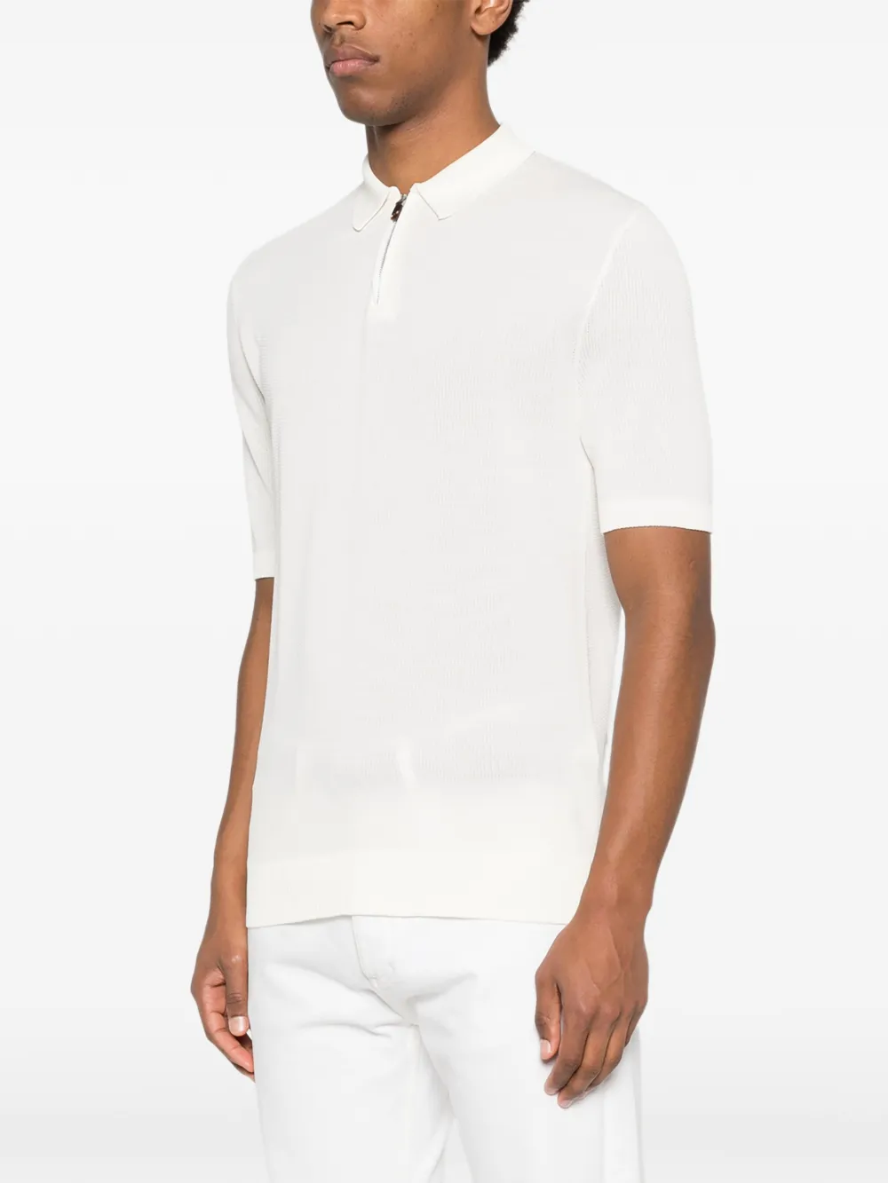 Eleventy Poloshirt met halve rits Wit