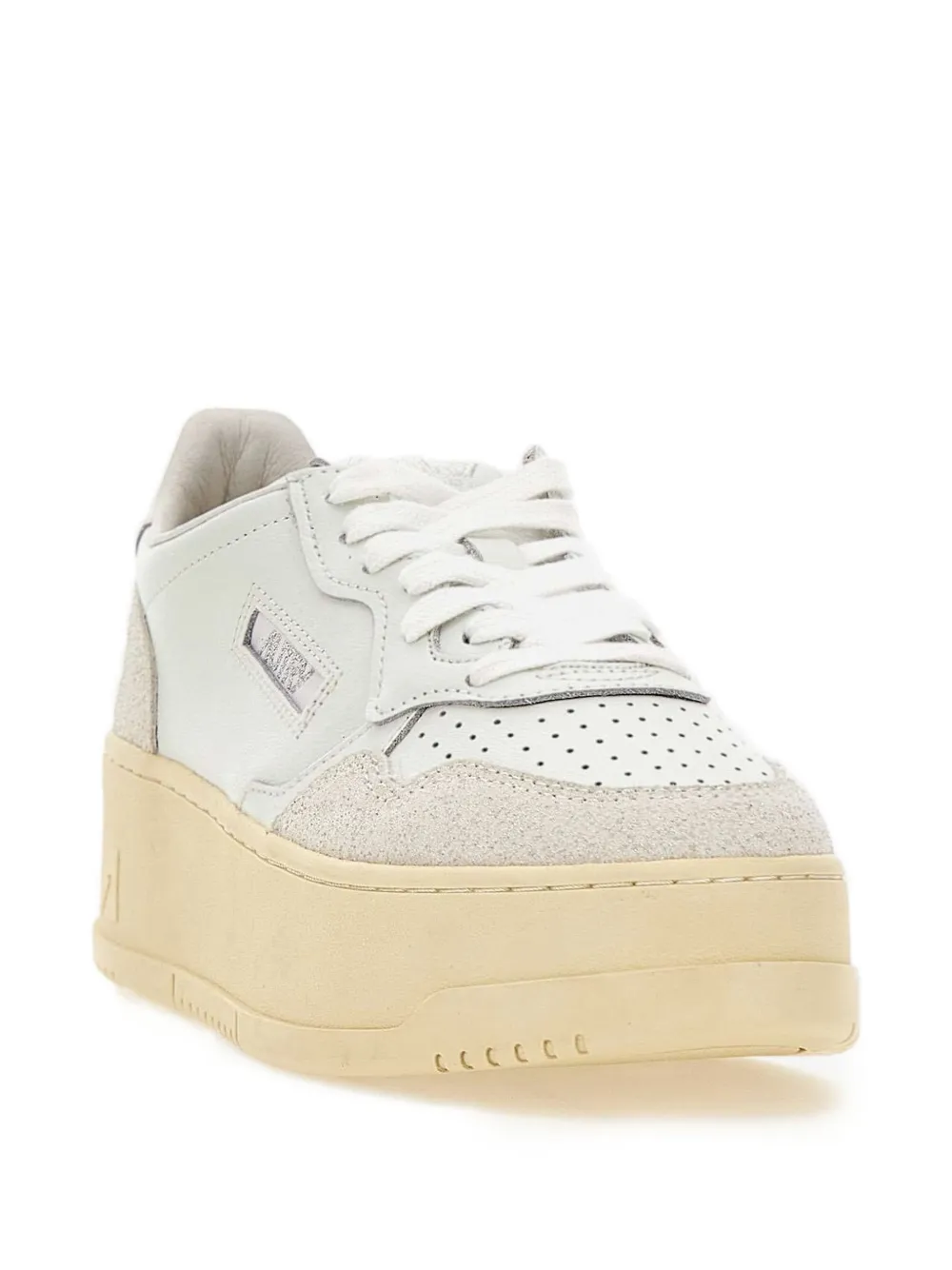 Autry Low-top leren sneakers met plateauzool Wit