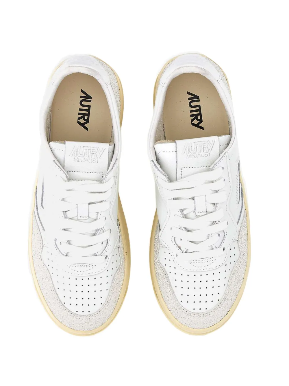 Autry Low-top leren sneakers met plateauzool Wit