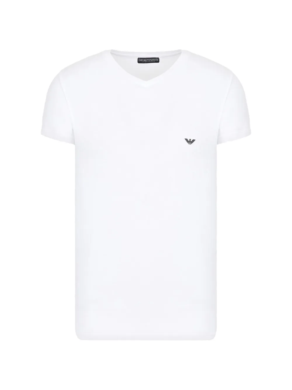 Emporio Armani loungewear fitted stretch jersey V-neck T-shirt - Blanc Emporio Armani loungewear fitted stretch jersey V-neck T-shirt - Blanc