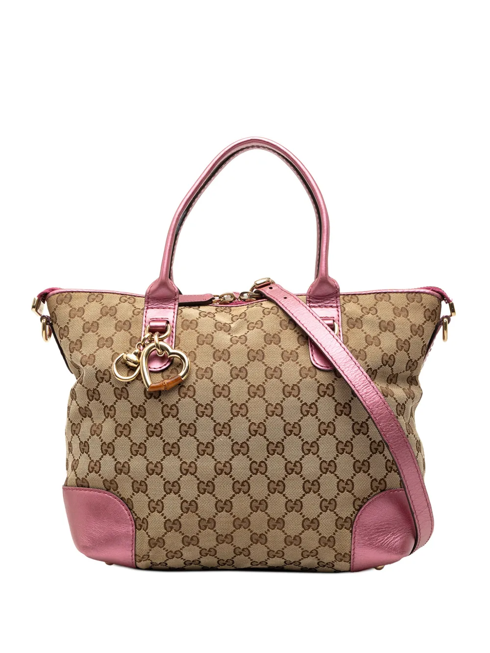 Gucci Pre-Owned 2000-2015 GG Canvas Heart Bit satchel - Marrone