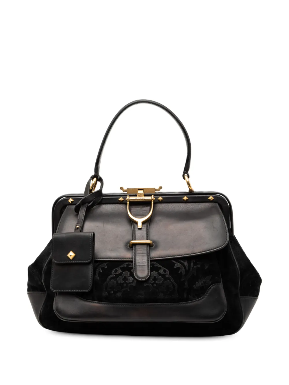 Gucci Pre-Owned 2000-2015 Velvet Lady Stirrup Top Handle Bag handbag - Nero