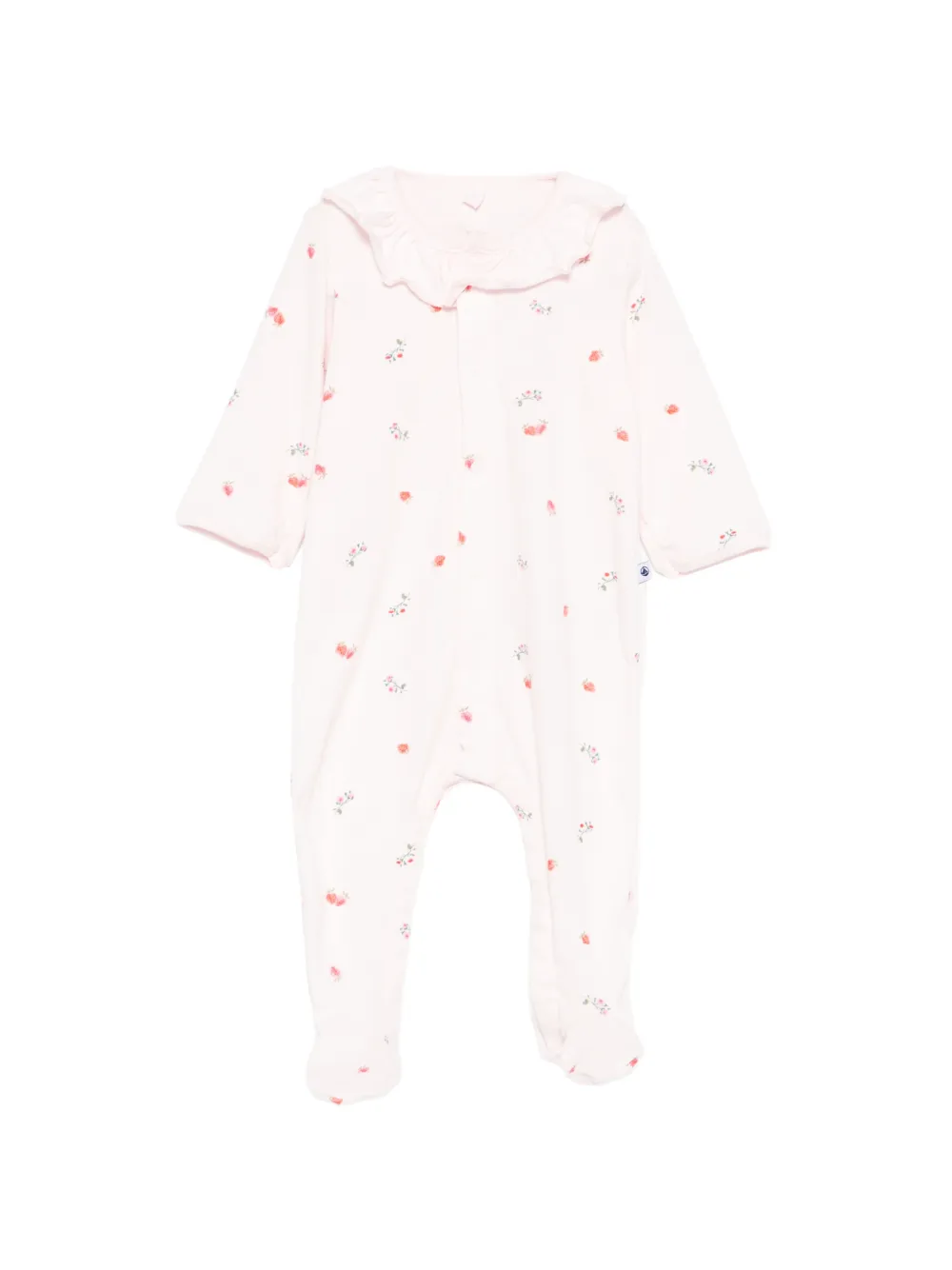 Petit Bateau ruffled floral babygrow - Rosa