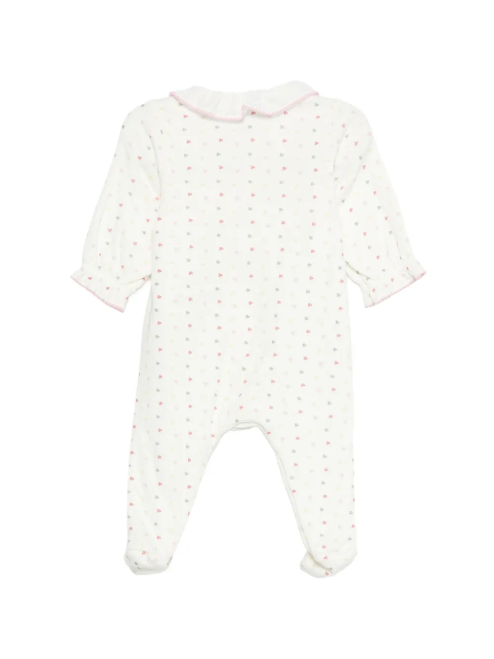 Petit Bateau Pyjama met ruches en hartprint Wit