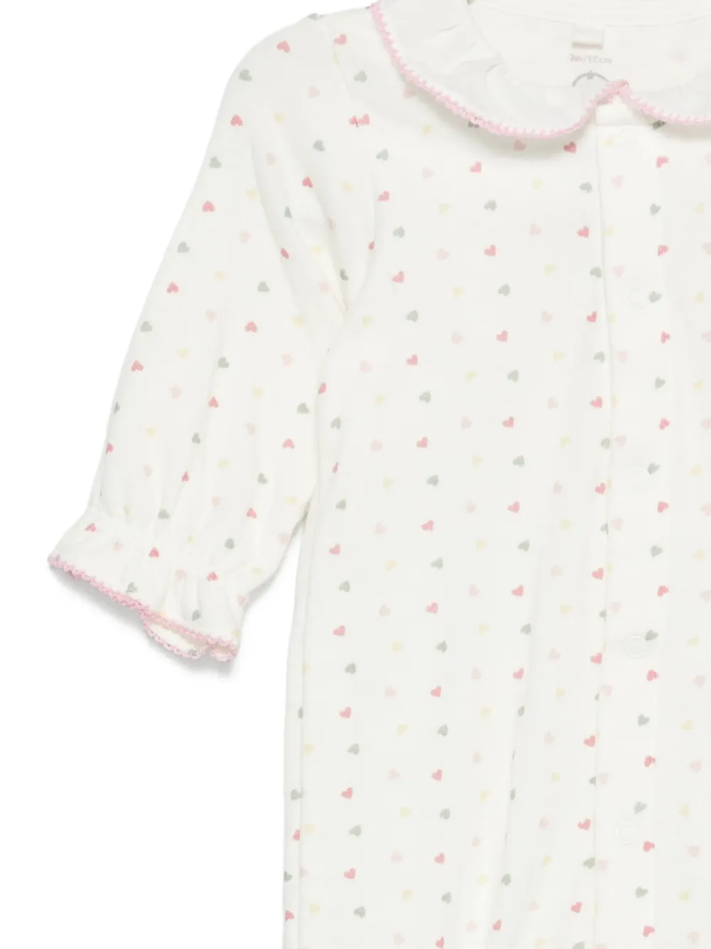 Petit Bateau Pyjama met ruches en hartprint Wit