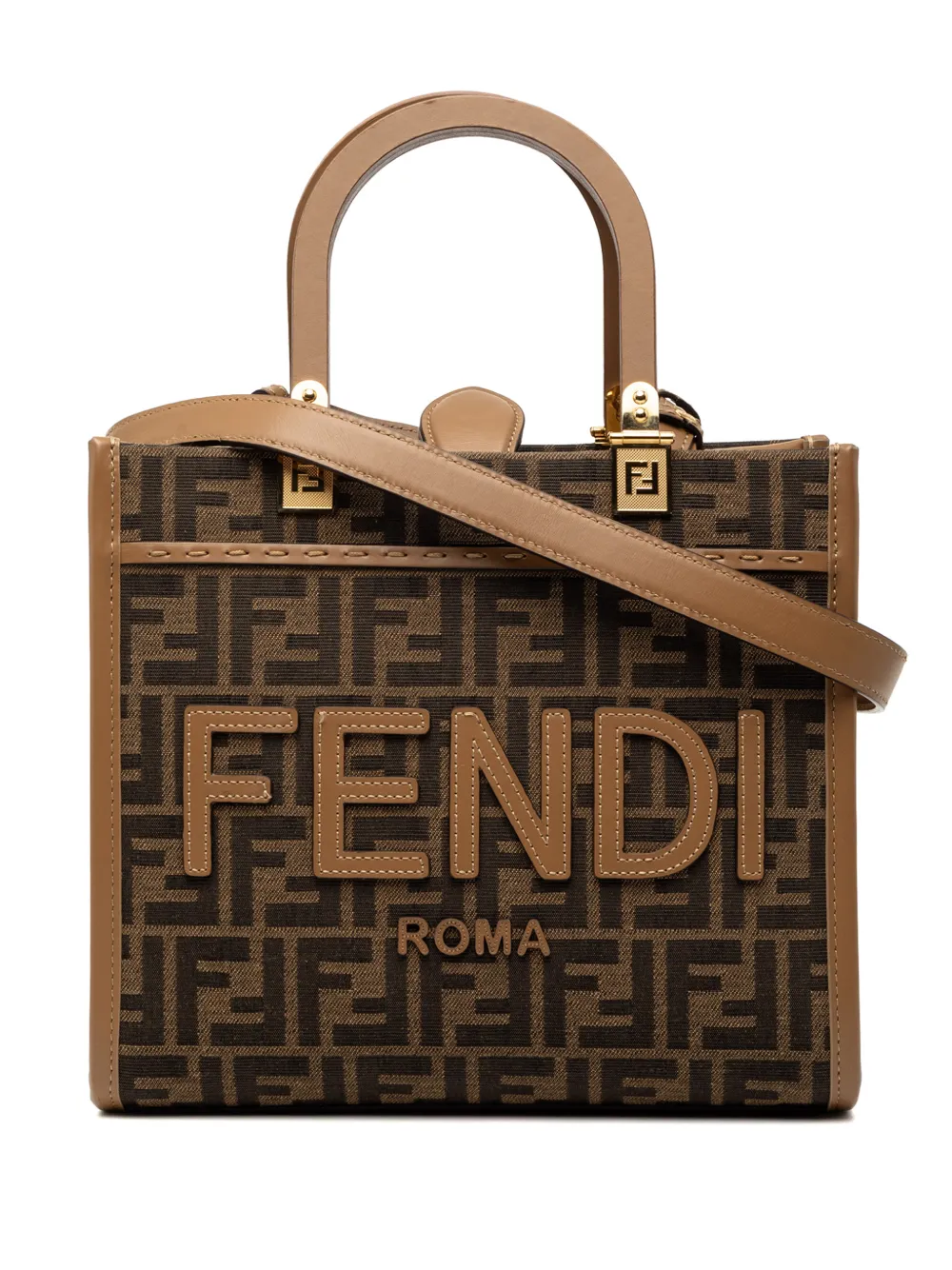 Fendi Pre-Owned Borsa shopper Zucca Canvas Sunshine piccola 2010-2025 - Marrone