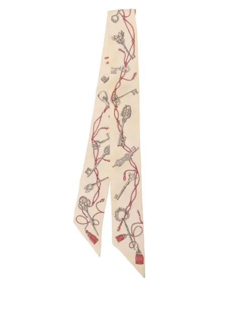 Hermès Pre-Owned 2010-2025 Les Cles a Pois Twilly Silk Scarf scarves