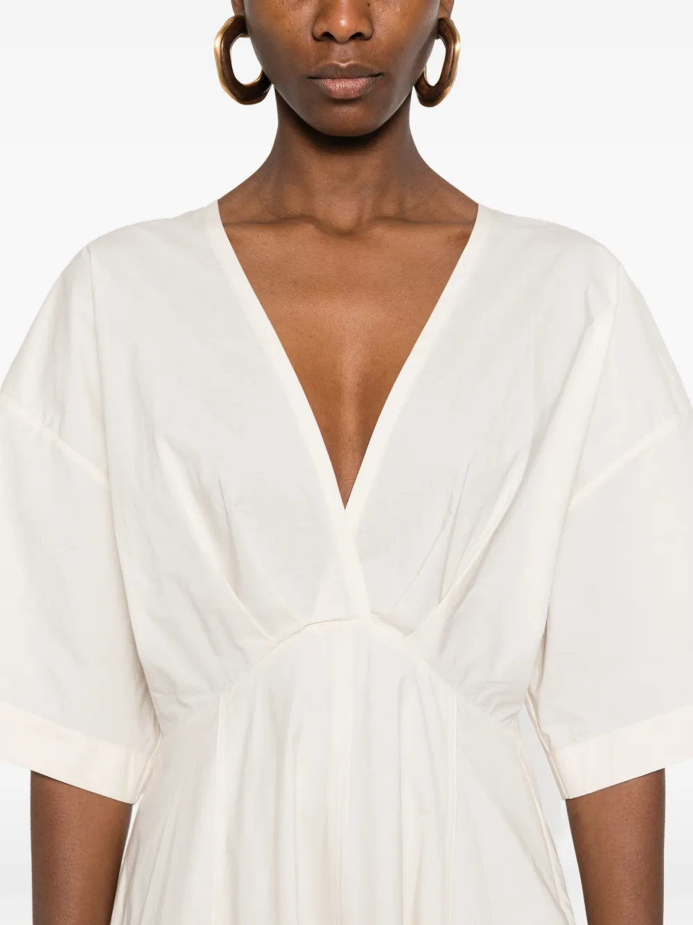 Forte Jurk met V-hals Beige