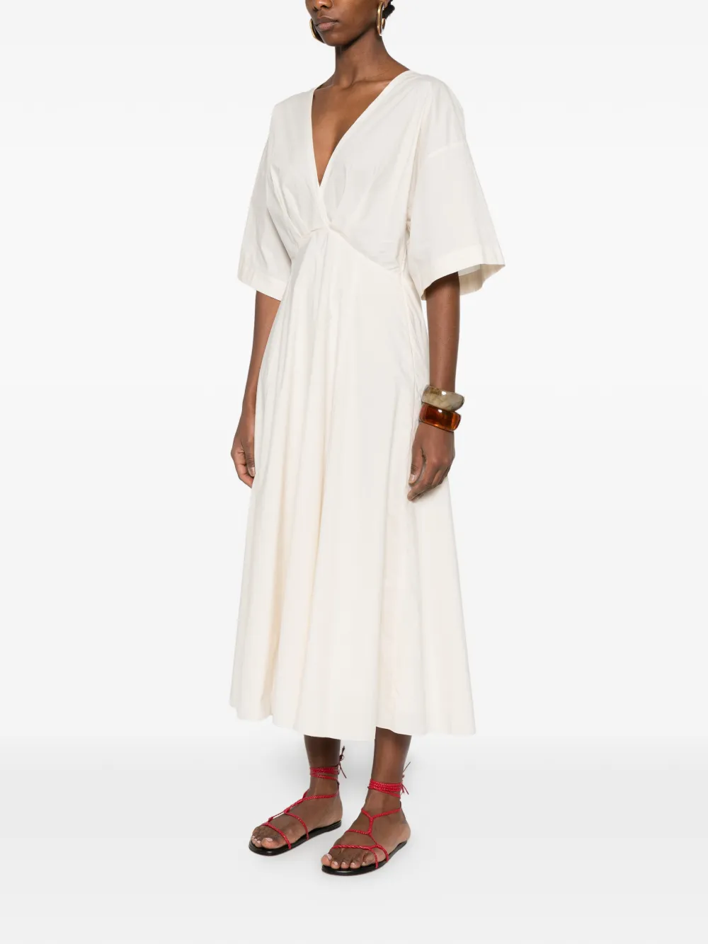 Forte Jurk met V-hals Beige