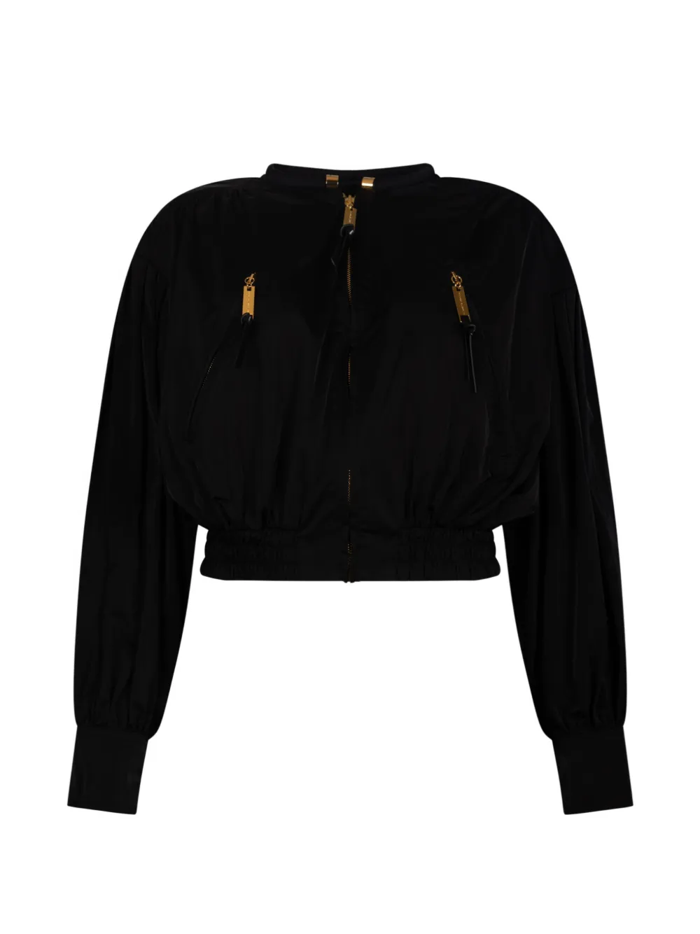 Elisabetta Franchi gathered bomber jacket - Nero